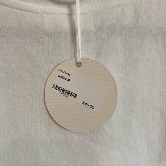 Nwt Storia Smiley Face Shirt Sleeve Crop Top Tshirt tee M - Picture 4 of 6